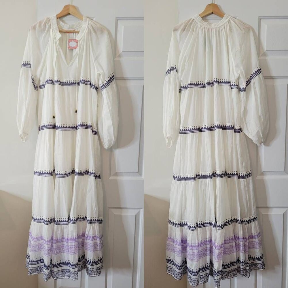 Tuckernuck Olpihant Marrakesh Maxi Dress Balloon Sleeve White Flowy Xl Nwt $315